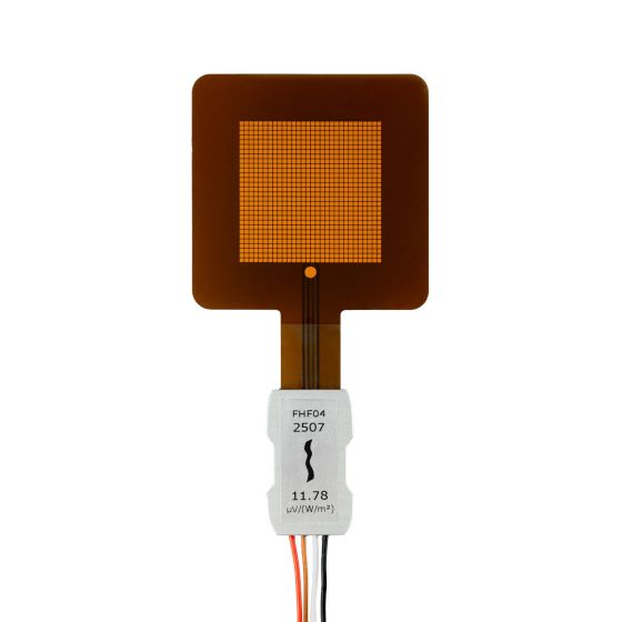 FHF04 Folienwärmestromsensor mit thermischen Spreizern, flexibel, 50 x 50  mm, mit Temperatursensor