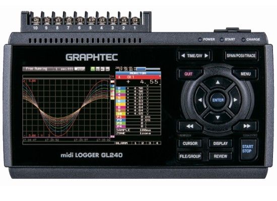 Graphtec GL240 midiLOGGER Mehrkanal-Datenlogger mit 4,3 
