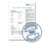ISO-Kalibrierzertifikat für PCE Beleuchtungsmessgeräte